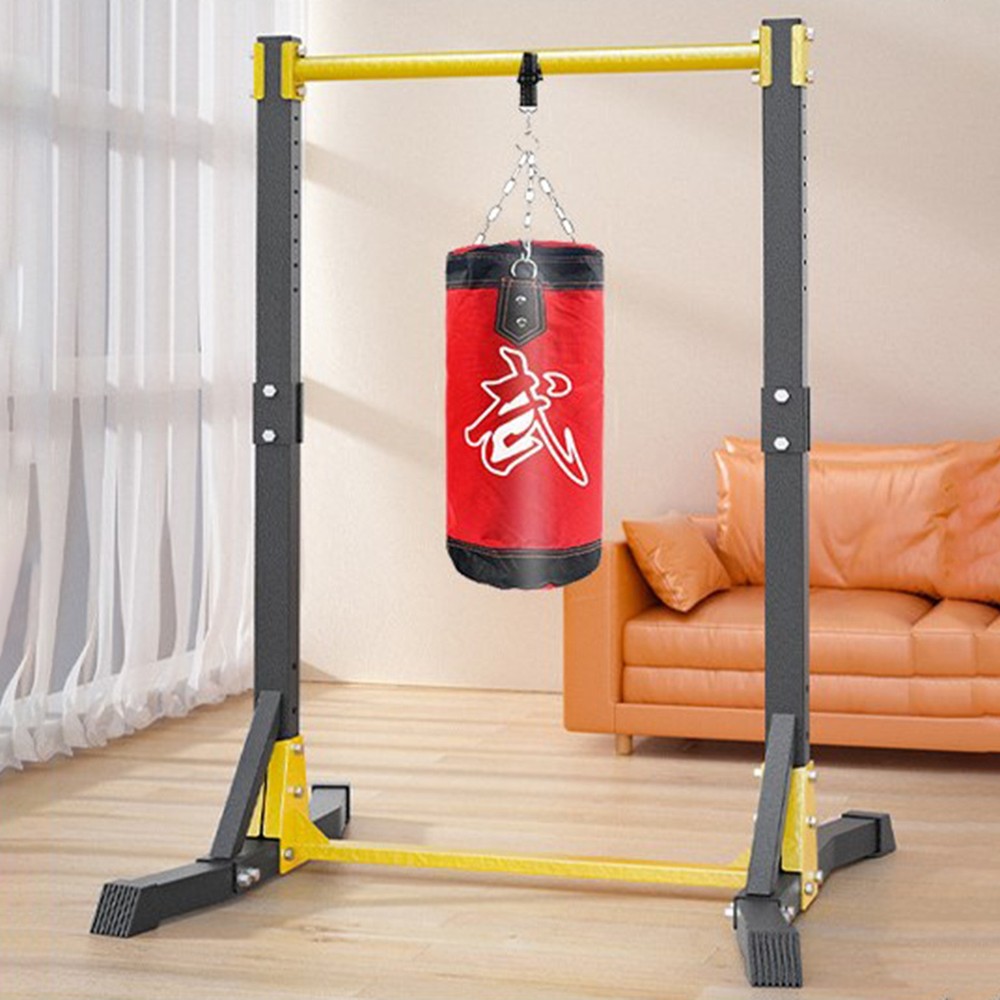 Pull Up Bar Stand Station 400LBS Adjustable Height Strength Training Home Gym