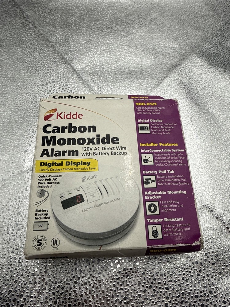 Kidde Hardwired Carbon Monoxide Detector with 9-Volt Battery Backup, Digital LED