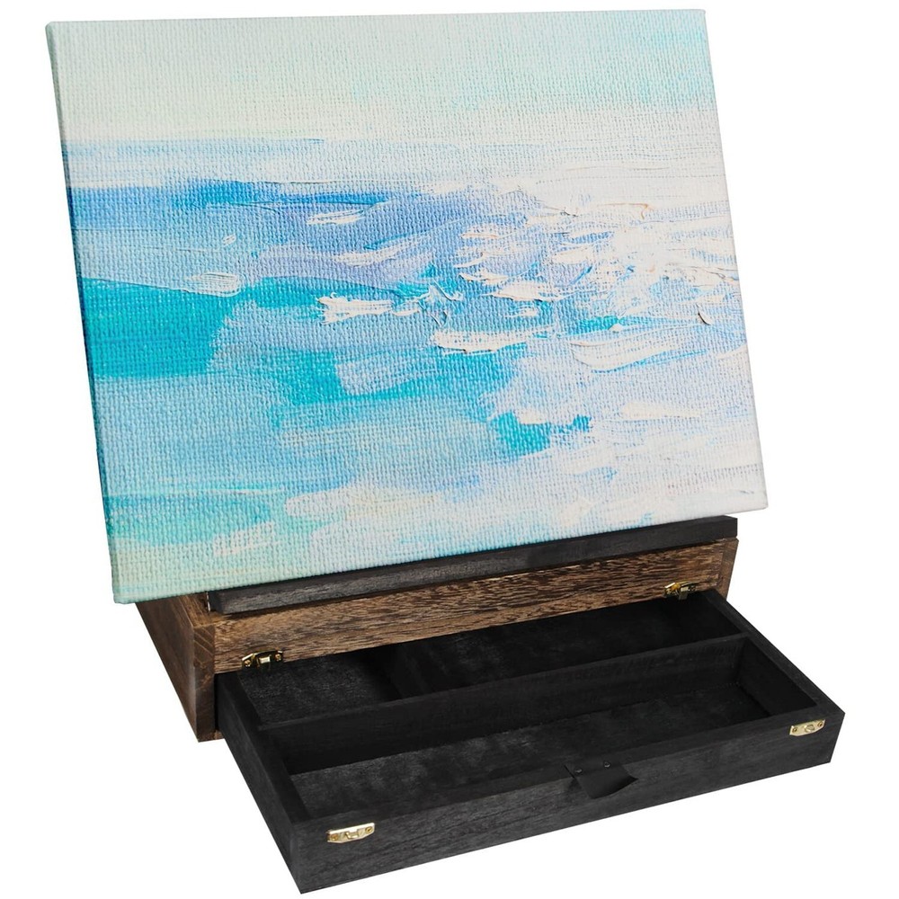 J JACKCUBE DESIGN Rustic Wood Adjustable Portable Desktop Table Easel with St...
