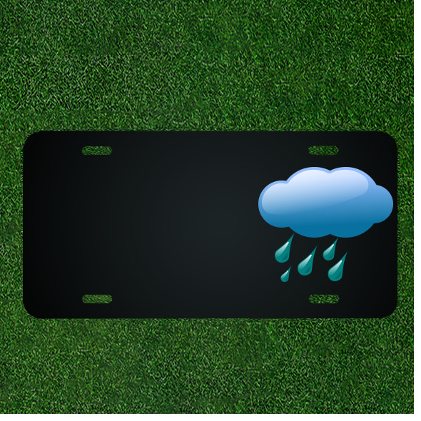 Custom Personalized License Plate With Add Names To Rain Cloud Design NEW