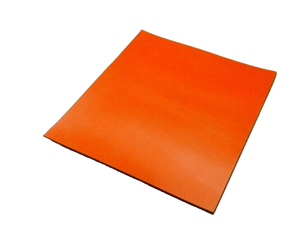 7x7 x1/8"Thick Silicone Rubber Sheet High Temp Solid Red/Orange Commercial Grade