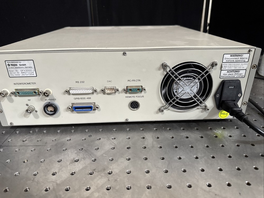 Polytec OFV-3000 Laser Vibrometer Controller Powers On