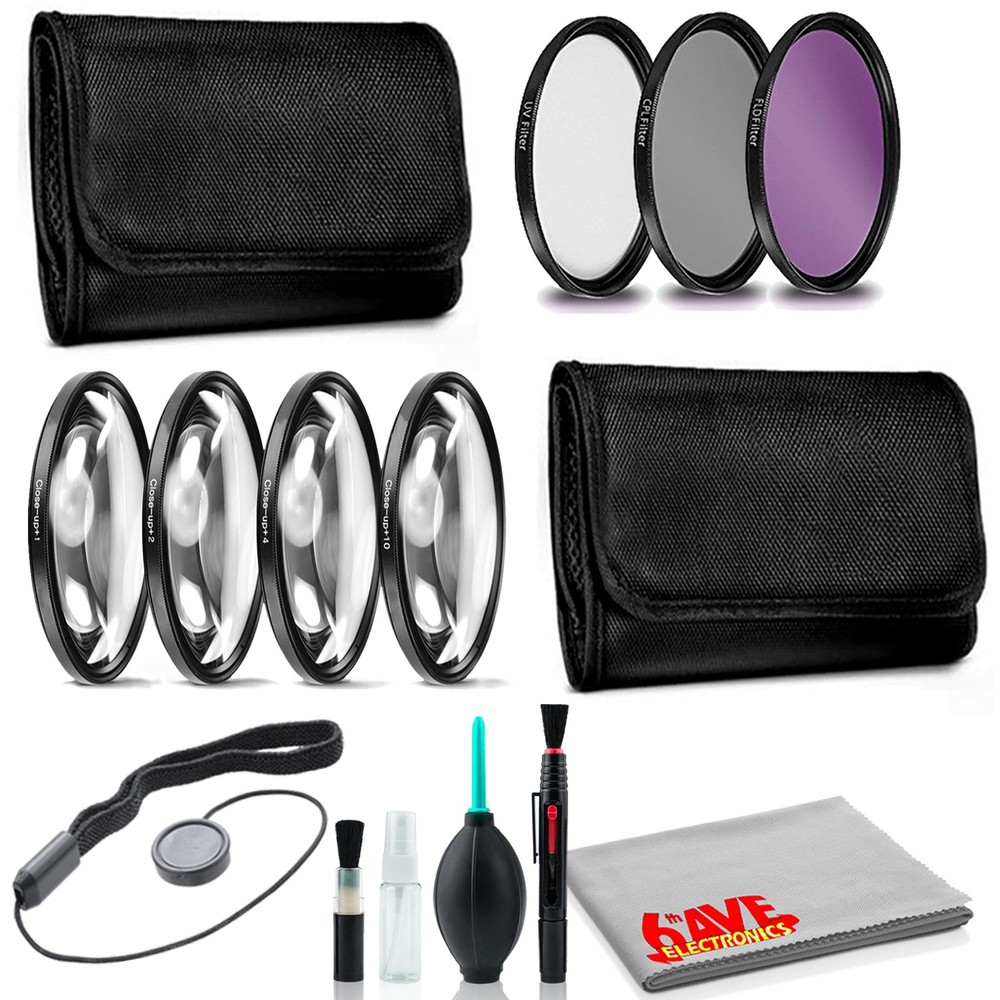 43mm Filter Kit Bundle with Close Up Lens Set, Cleaning Kit, and More