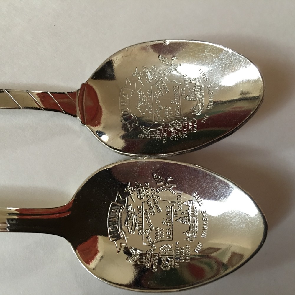 Two Vintage Iowa Souvenir Spoons