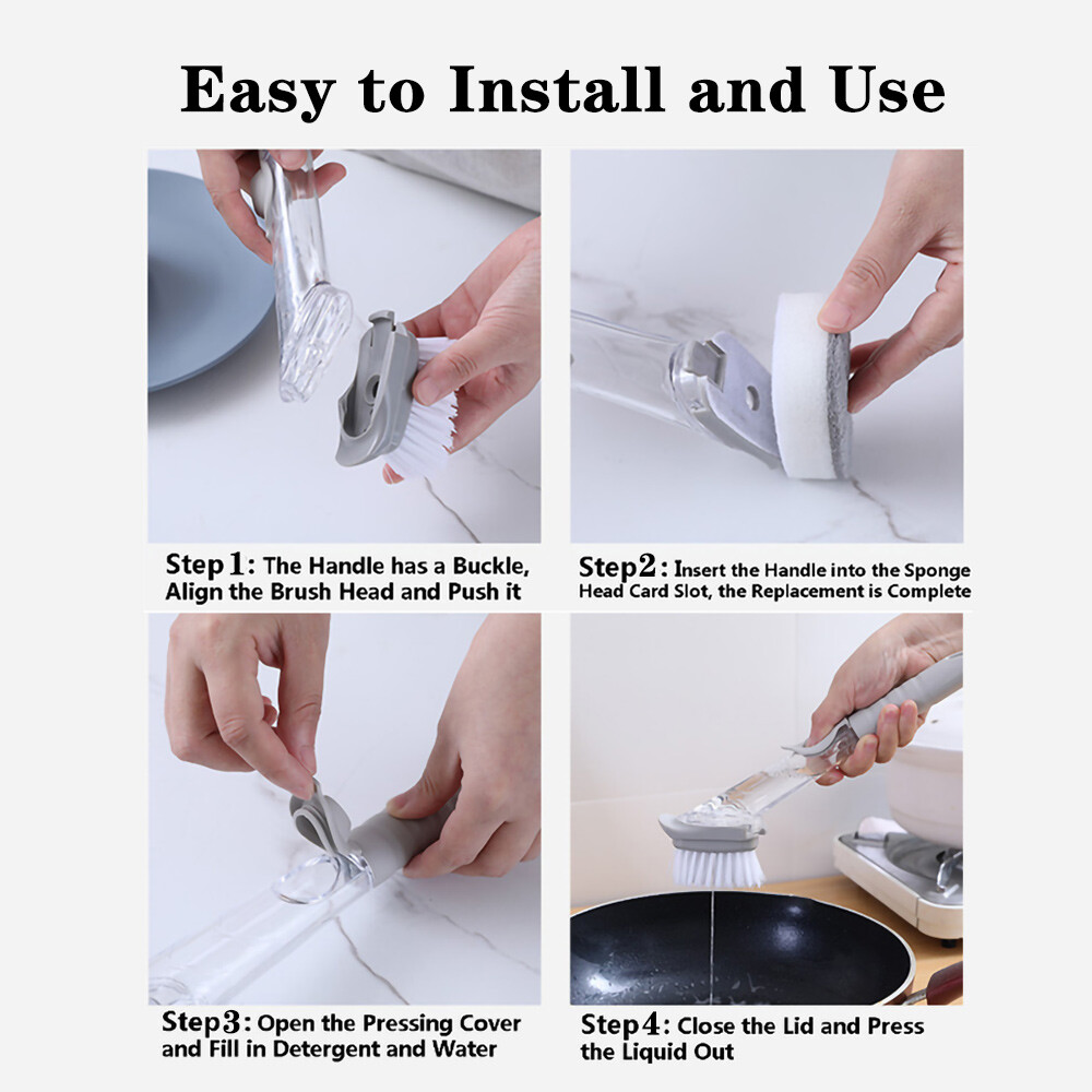 5pcs/set Mutilfunction Soap Control Brush for Pot Dish Kitchen Houshold Cleaning