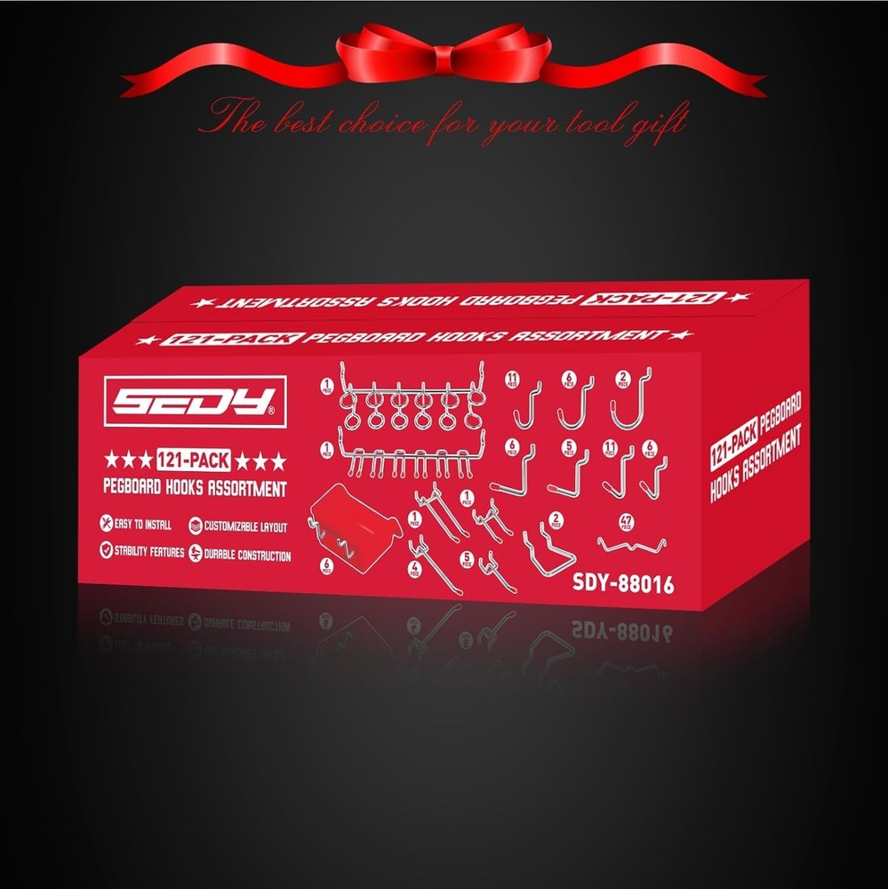 121-Piece Pegboard Hooks Set with Durable Bins for Efficient Tool Organization