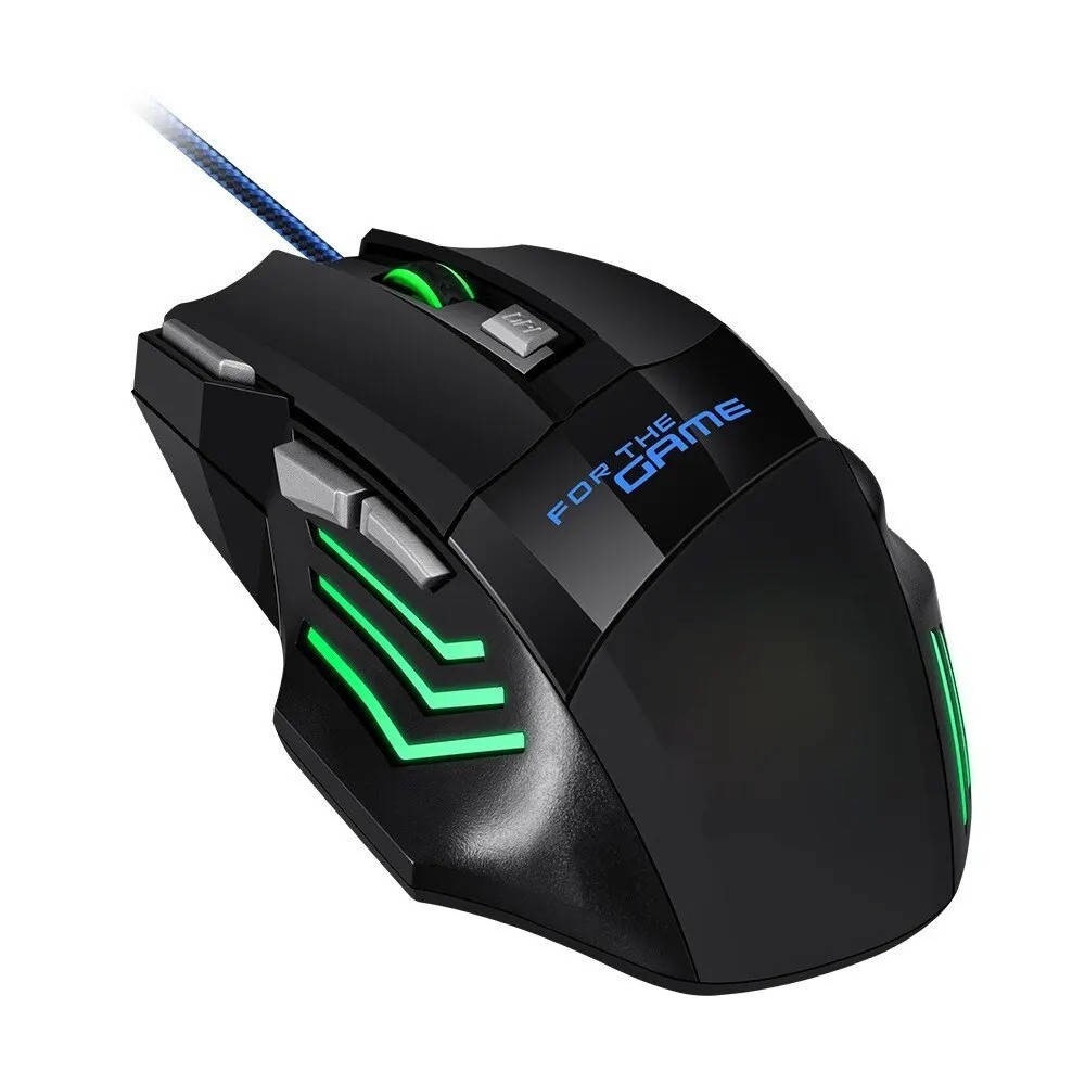 Gaming Mouse 7 Button USB Wired LED Breathing Fire Button 3200 DPI Laptop PC
