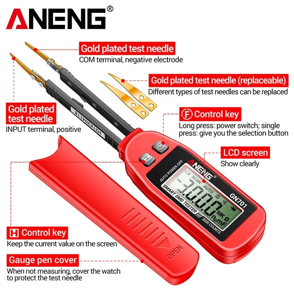 ANENG GN701 SMD Tester Meter Multimeter Auto Component Resistance Capacitance AU