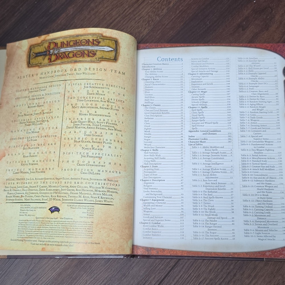 D&D Dungeons & Dragons Player's Handbook 3E