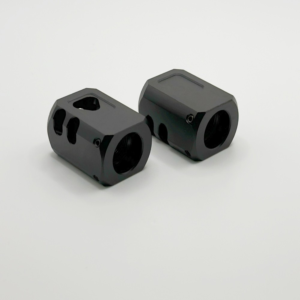 2 PACK BLACK Muzzle Brake Compensator 1/2''x28 TPI For 9mm