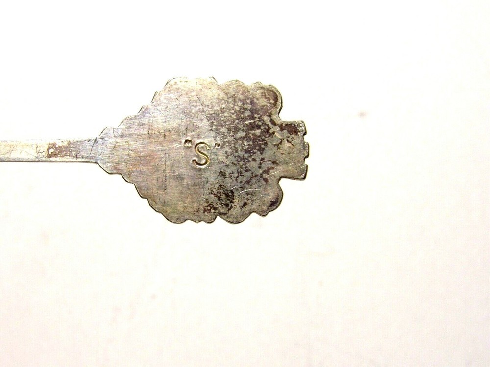 Vtg Collectible Souvenir Spoon Jerusalem Silver Scrolled Pattern Ceramic Inset