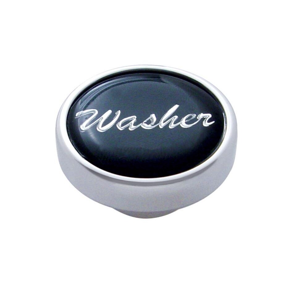 Small Chrome "Washer" Dash Knob - Black Glossy Sticker