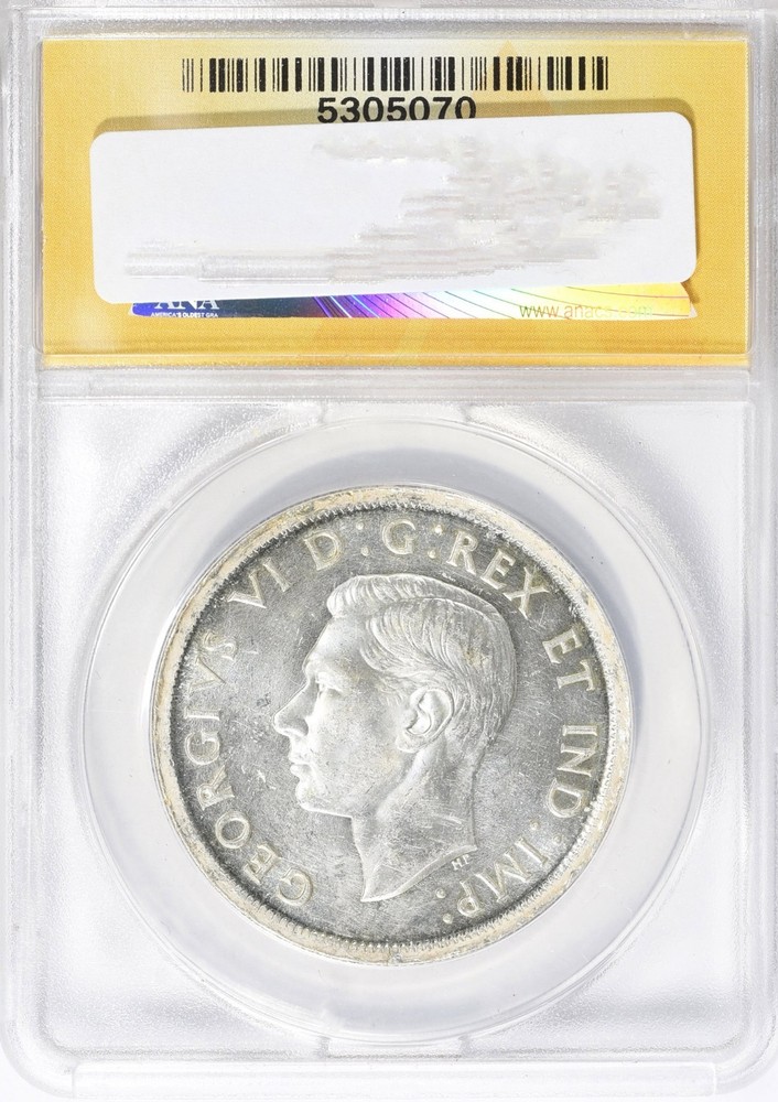 1939 Canada Silver Dollar ANACS MS-62