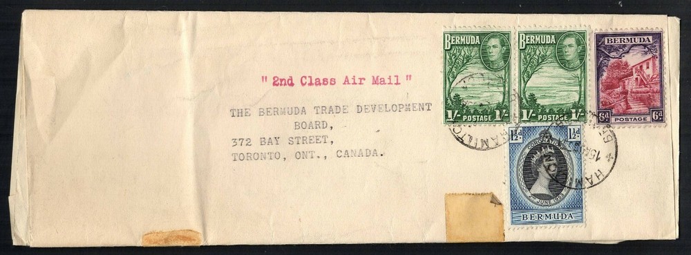 Bermuda - 1953 wrapper sent to Canada