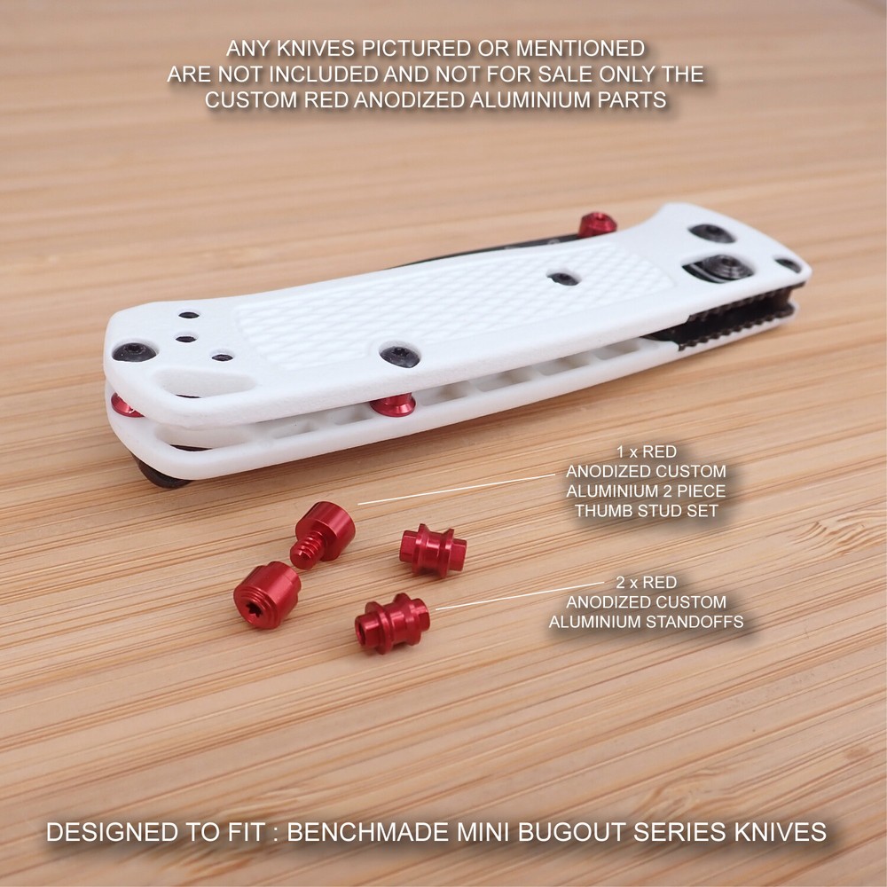 Benchmade 533BK-2 Mini BUGOUT Custom Standoff + Thumb Stud Set - Anodized RED
