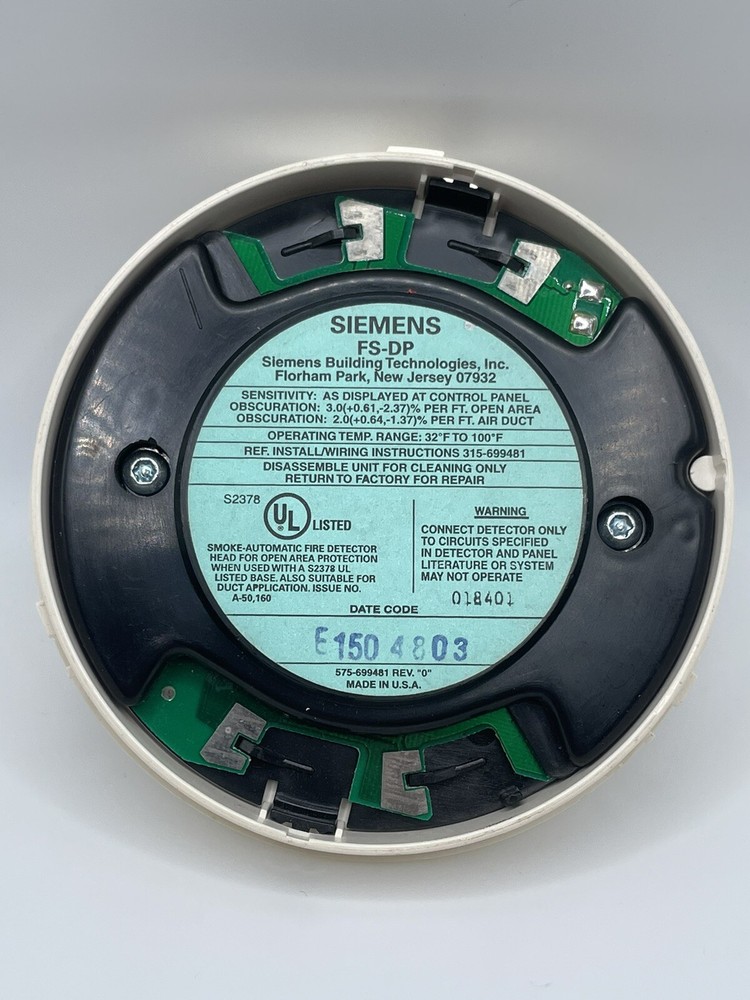 Siemens FS-DP Automatic Smoke Fire Detector Head Intelligent