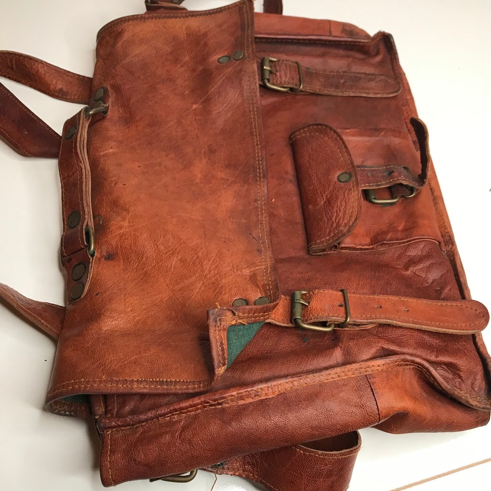Vintage Brown Leather Shoulder Bag