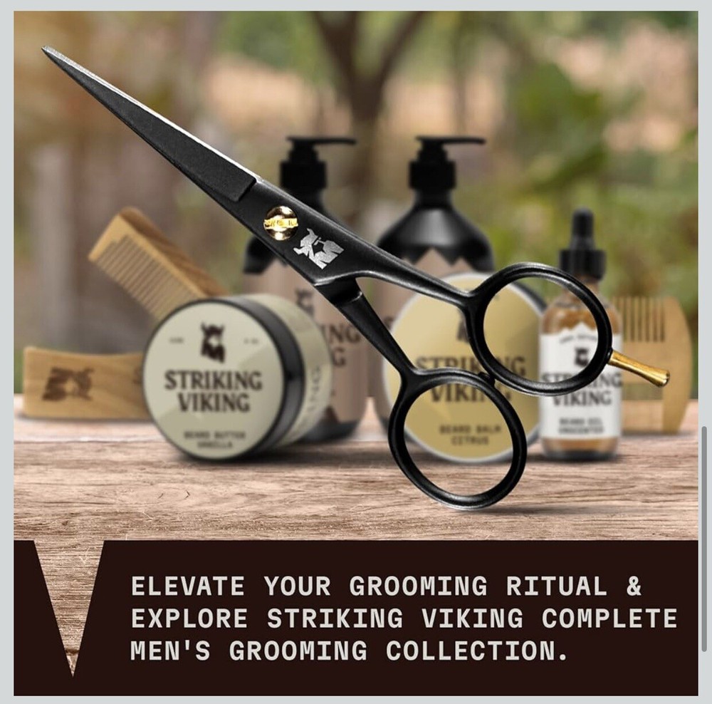 Striking Viking 5-Inch Professional German Beard & Mustache Scissors