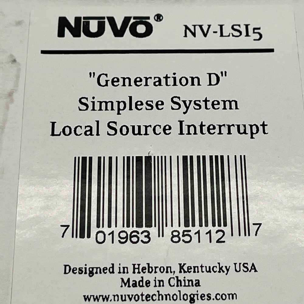 Nuvo Technologies "Generation D" Simplese System Local Source Interrupt NV-LSI5