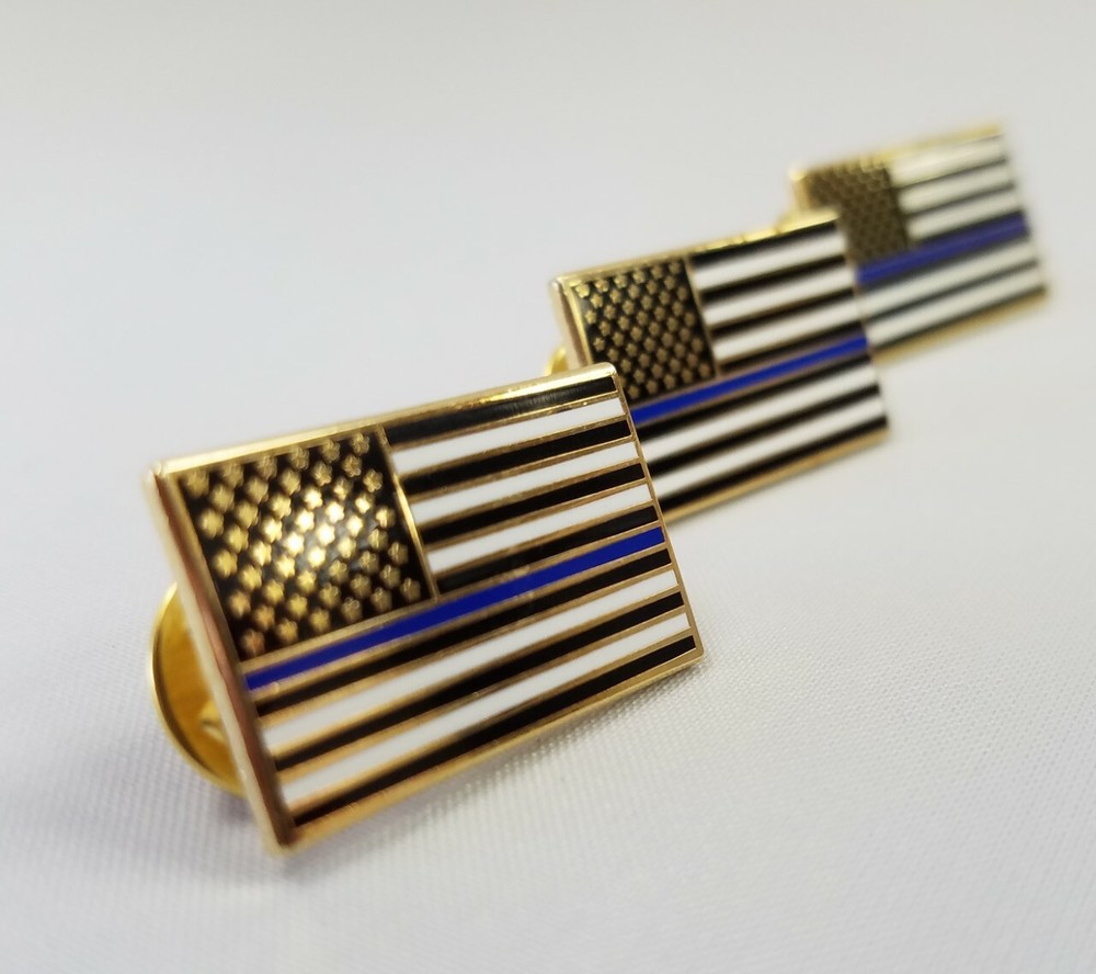 3 Blue Line American Flag Lapel Pin