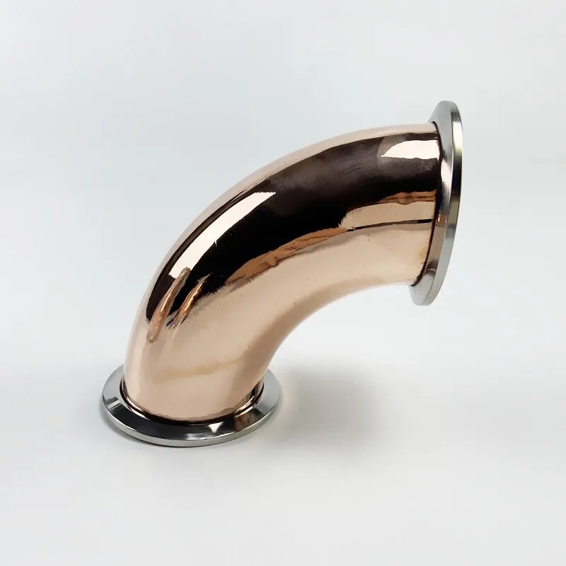 1.5" 38mm OD50.5mm Copper Tri Clamp 90 Degree Elbow For Homebrew Distillation
