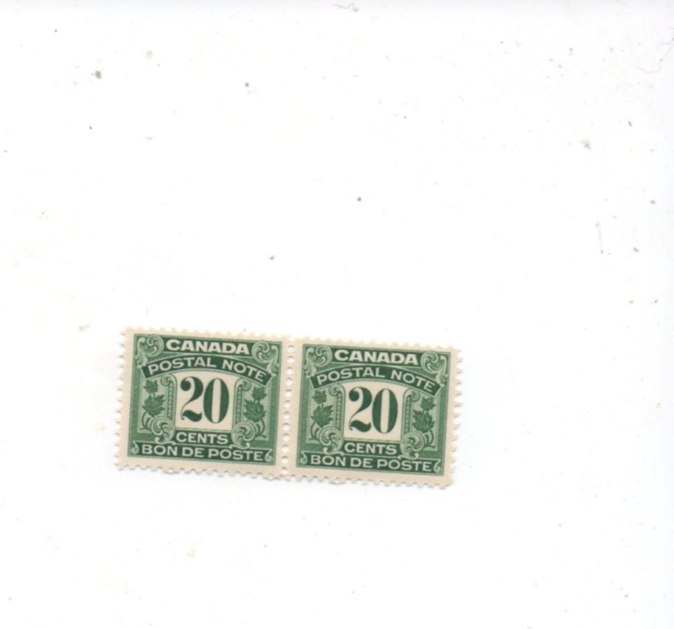 Canada Postal Note FPS13 pair MNH mint never hinged