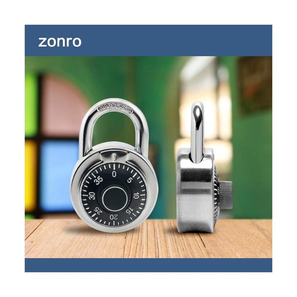 Locker Locks 3 Digit Code Standard Dial Combination Padlock 2 inch Wide Pack ...