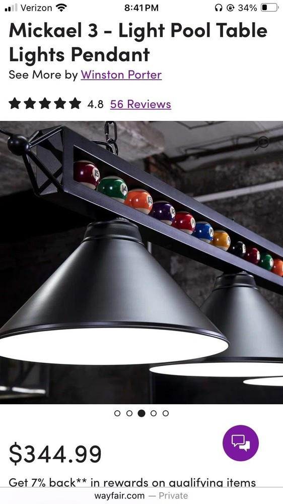 Mickael 3-Light Pool Table Lights