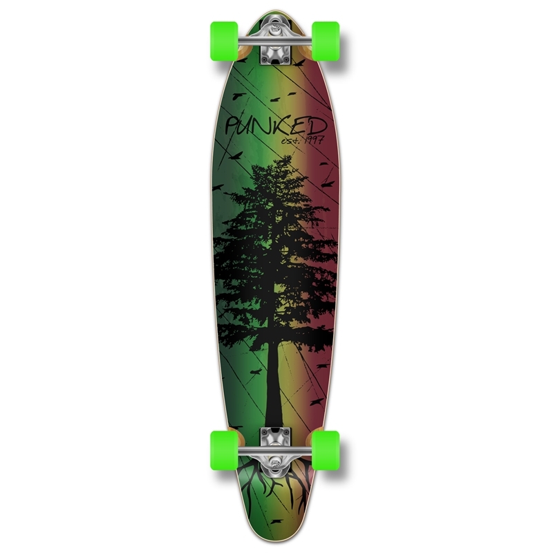 Yocaher Kicktail Longboard Complete - In the Pines : Red