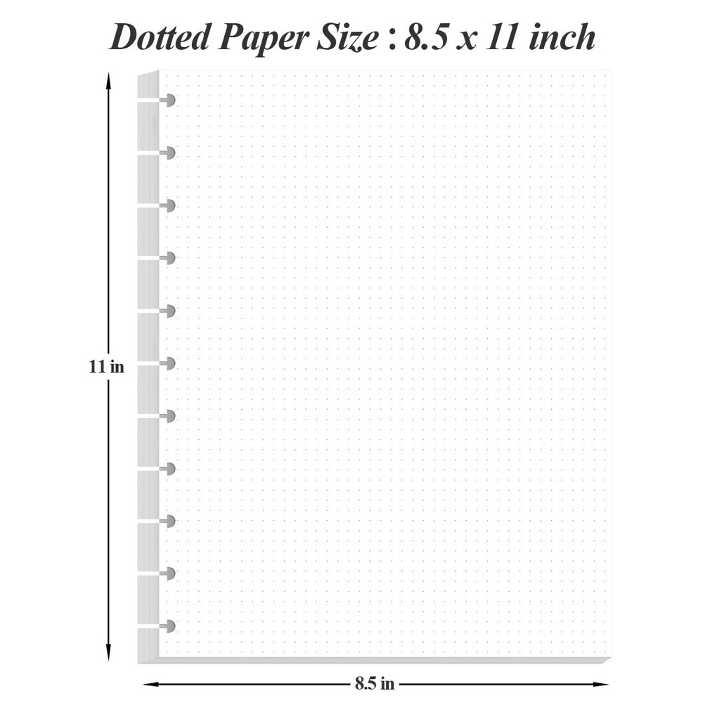 A4 TUL Discbound Dotted Refill Paper, 11-Disc Dot Grid 100 Sheets, White