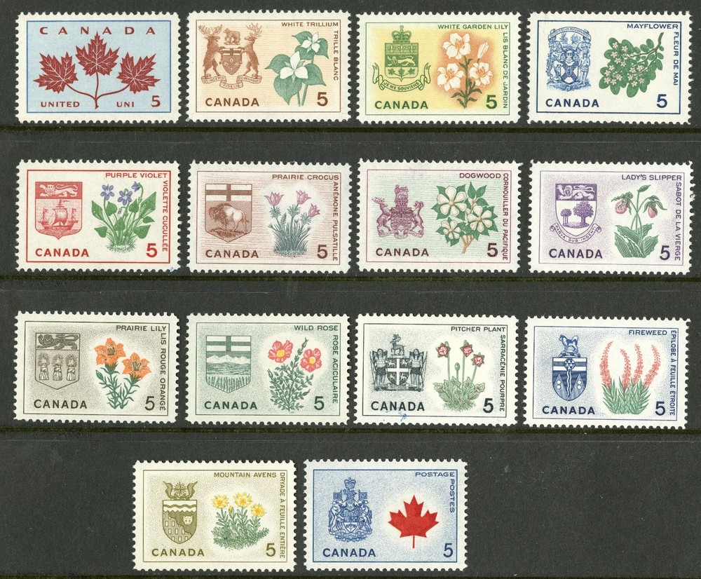 Canada   1964-66   Unitrade # 417-429a   Mint Never Hinged Set