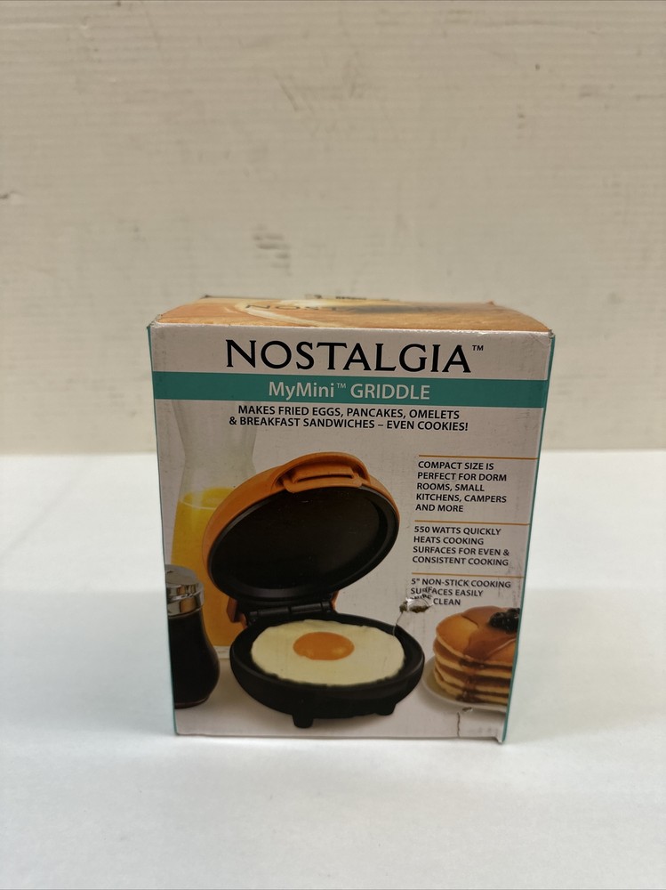 Nostalgia MGD5OR MyMini Personal Electric Griddle, Eggs, Omelets New Compact