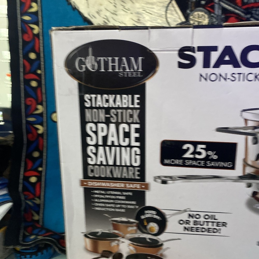 Gotham Steel STACKMASTER Pots Non-Stick 10 Piece Cookware Set New Open Box