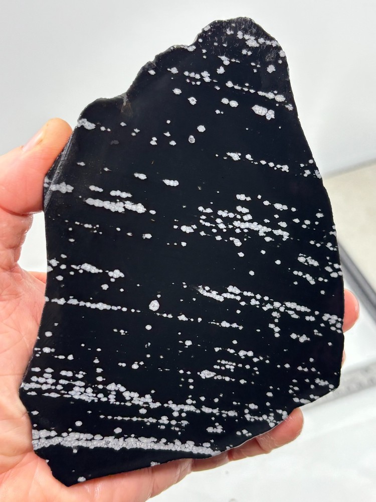 Large Snowflake Obsidian Slab Lapidary Cabbing Knapping Combo ship avail