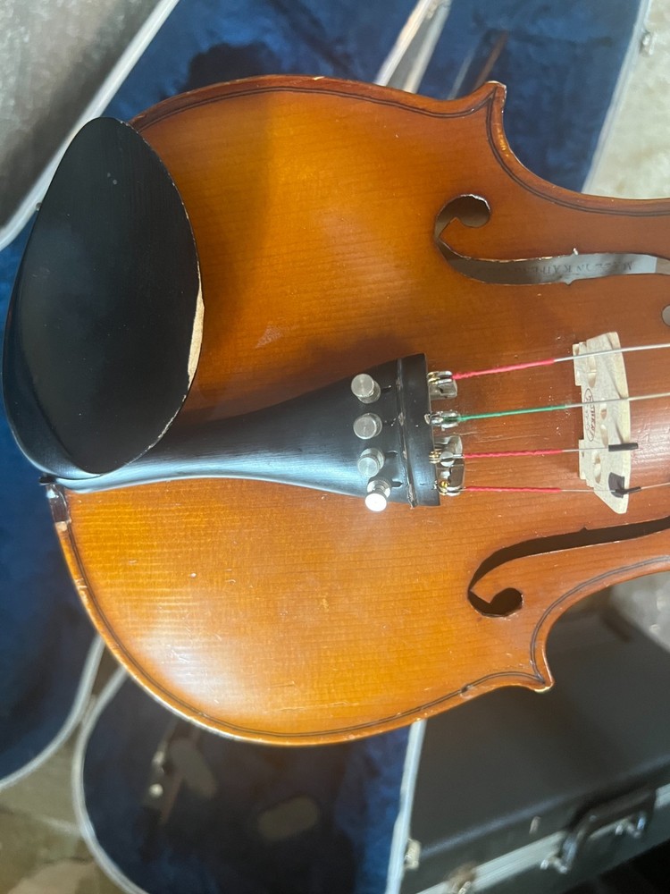 Violin with case and bow, full size.