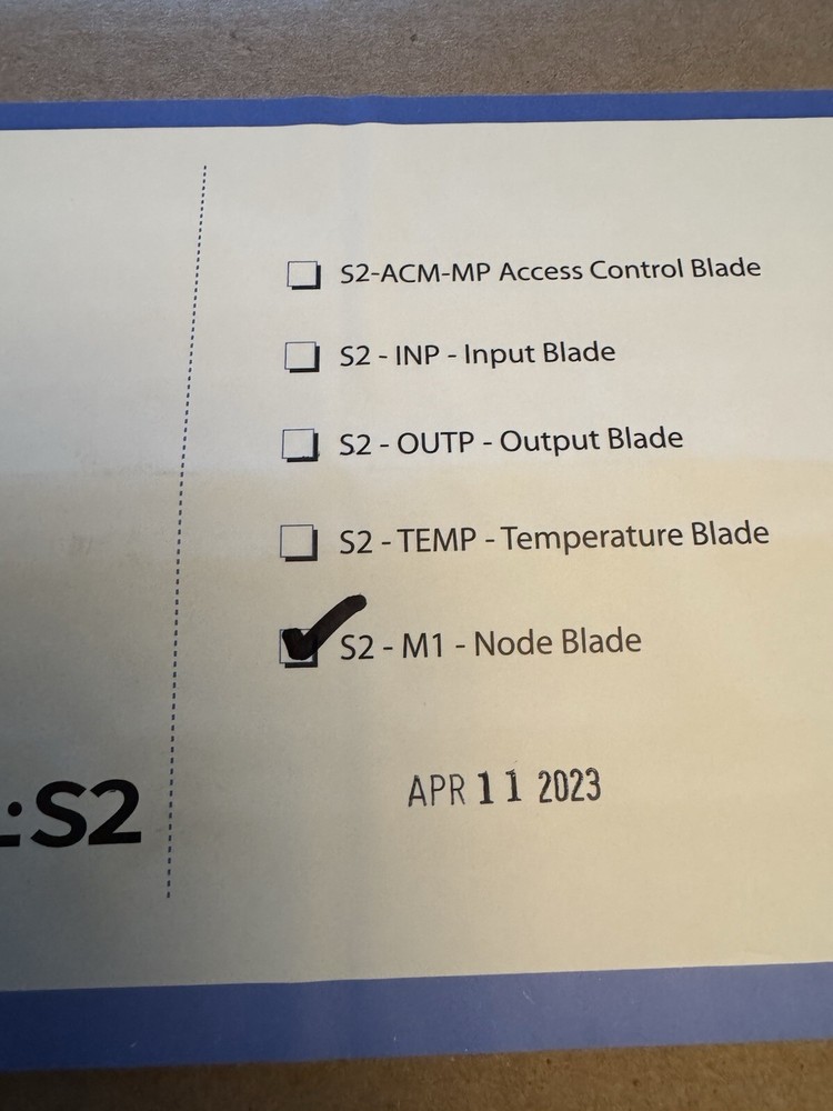 S2/Lenel Security S2-M1 Node Blade Access Security