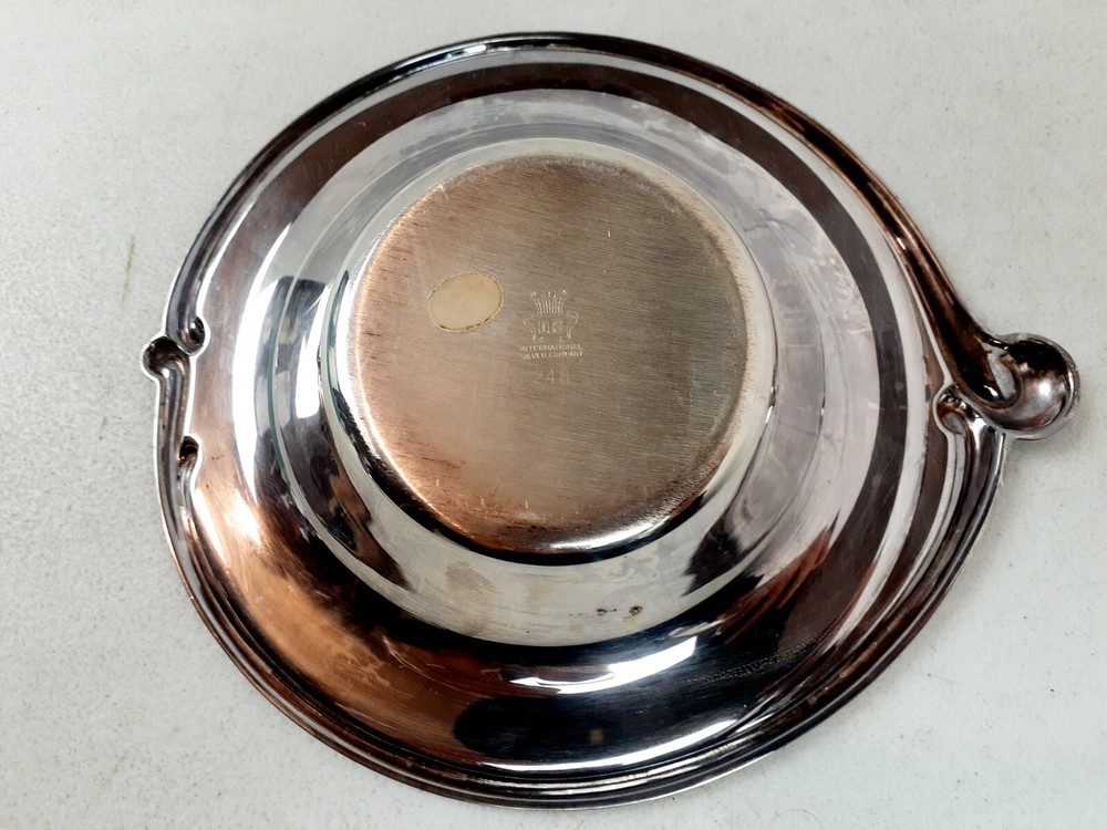 International Deep Silver HAPPY ANNIVERSARY Pattern Bowl & Spoon Party Set *READ