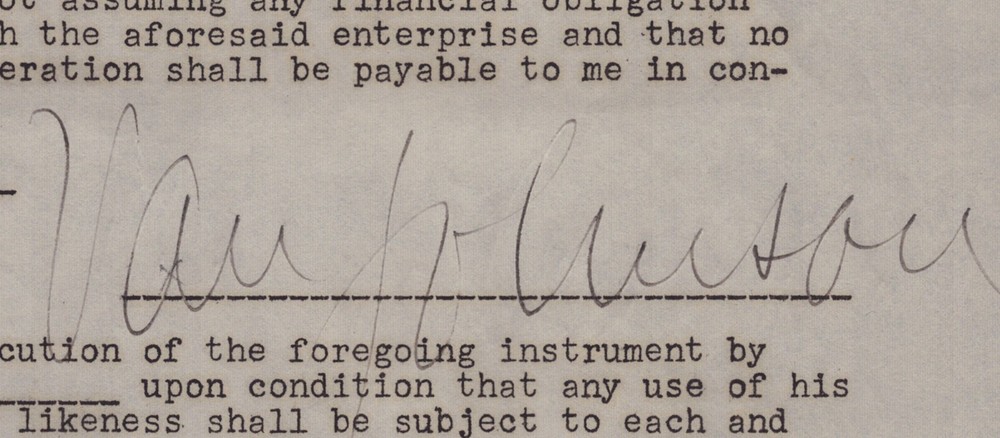 VAN JOHNSON - DOCUMENT DOUBLE SIGNED 08/19/1946