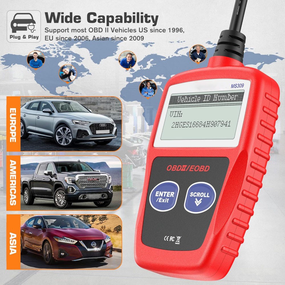 Car Code Reader OBD2 Scanner Car Check Automotive Engine Fault Diagnostic Tool