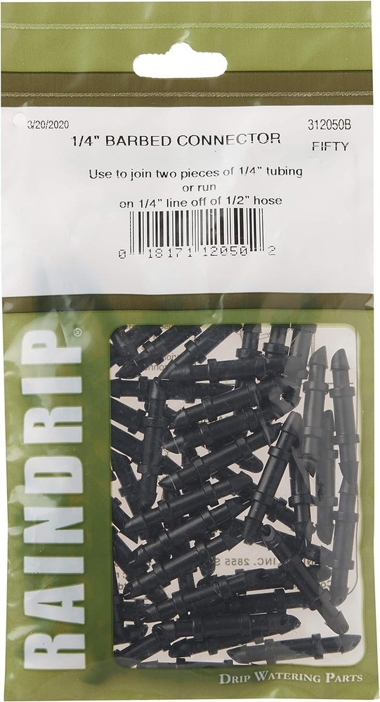 Drip Irrigation Essentials: 50 Barbed Coupling Connectors - Quick Connect Design