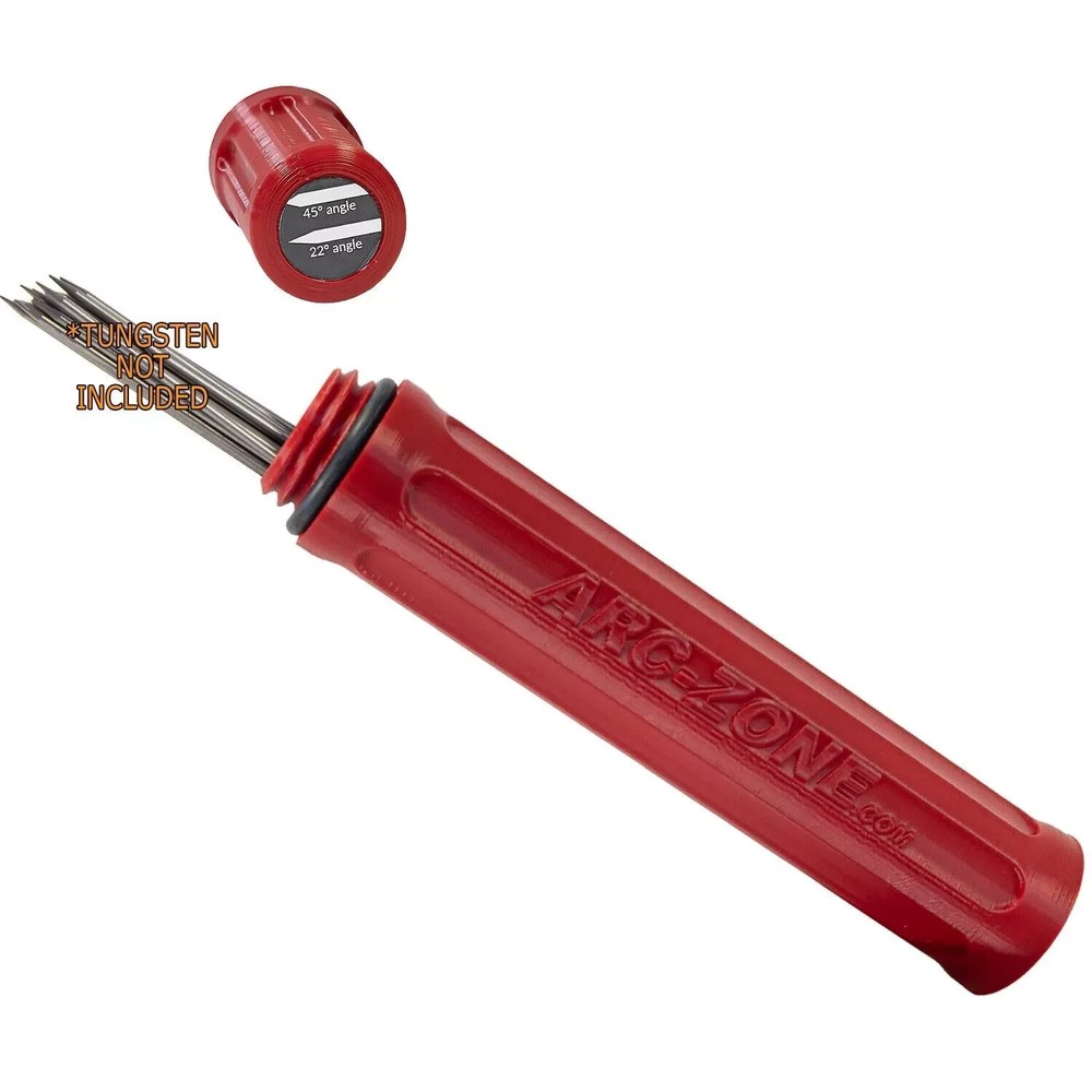Arc-Saber Tungsten Electrode Storage Solution with Magnetic Base 8" Red