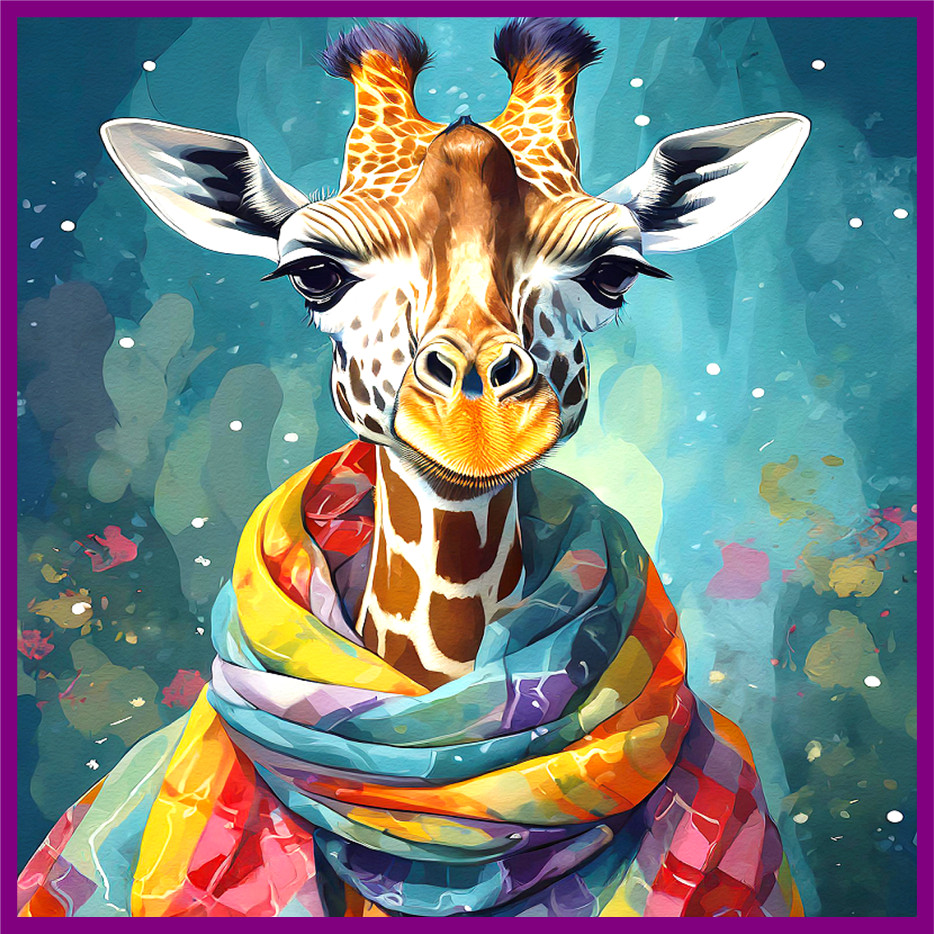 30 Custom Colorful Giraffe Personalized Address Labels