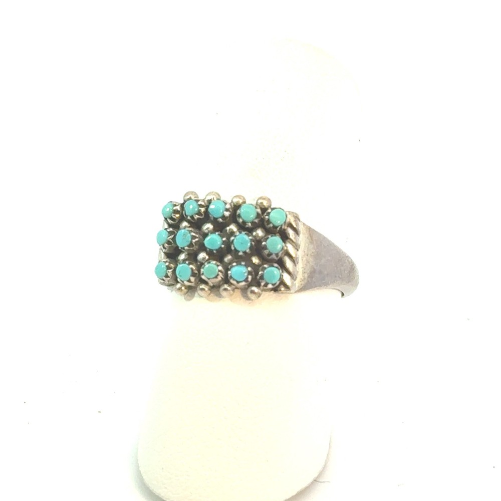 Haloo Zuni silver snake eyes ring