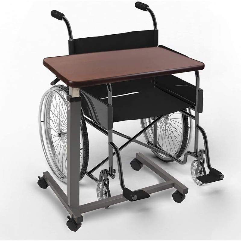 Height Adjustable Overbed Table Rolling Table Disabled Eating Reading Working US