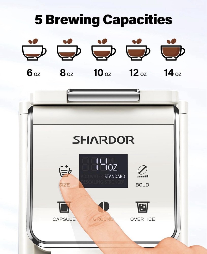 TWOMEOW Coffee Maker Hot Iced With Bold Setting,Single Serve Coffee Maker For