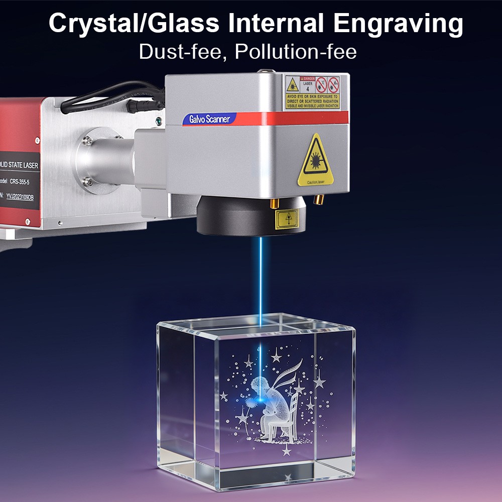 5W UV Water Cooling 3D Crystal Inside Maker Laser Marking Machine Motorized Z
