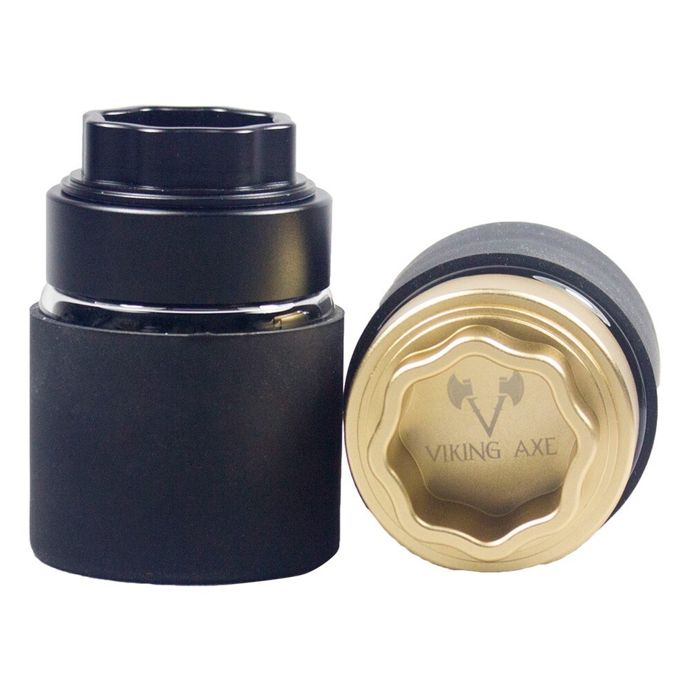 Viking Axe Grinder with Glass Storage + Lock Function + Ashtray Top, Gold