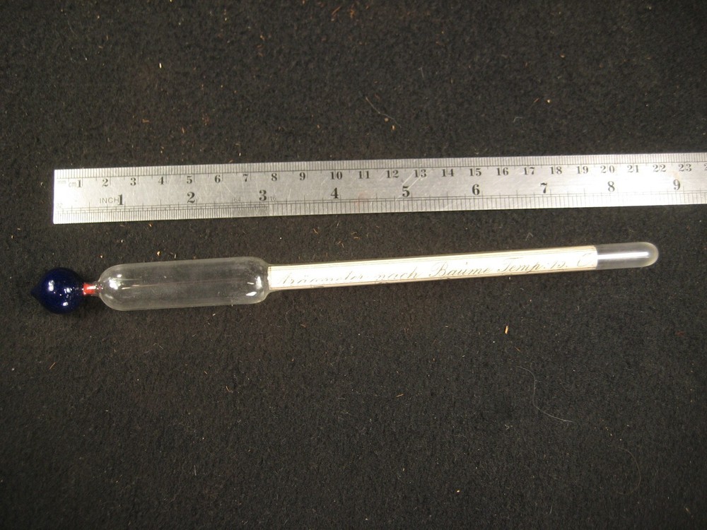ANTIQUE BLOWN GLASS GERMAN HYDROMETER ARAOMETER