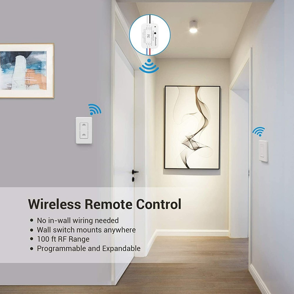 DEWENWILS Wireless Remote Control Wall Light Switch for Ceiling Lights 30M Range