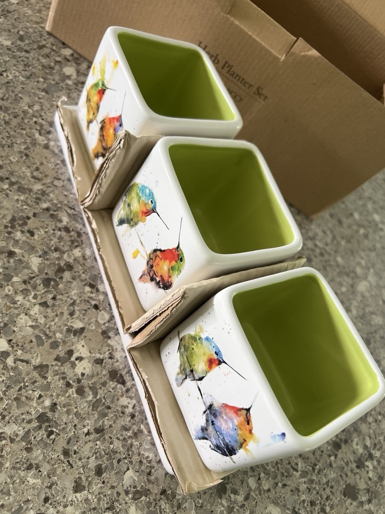 Dean Crouser Demdaco Herb Planter Set NIB